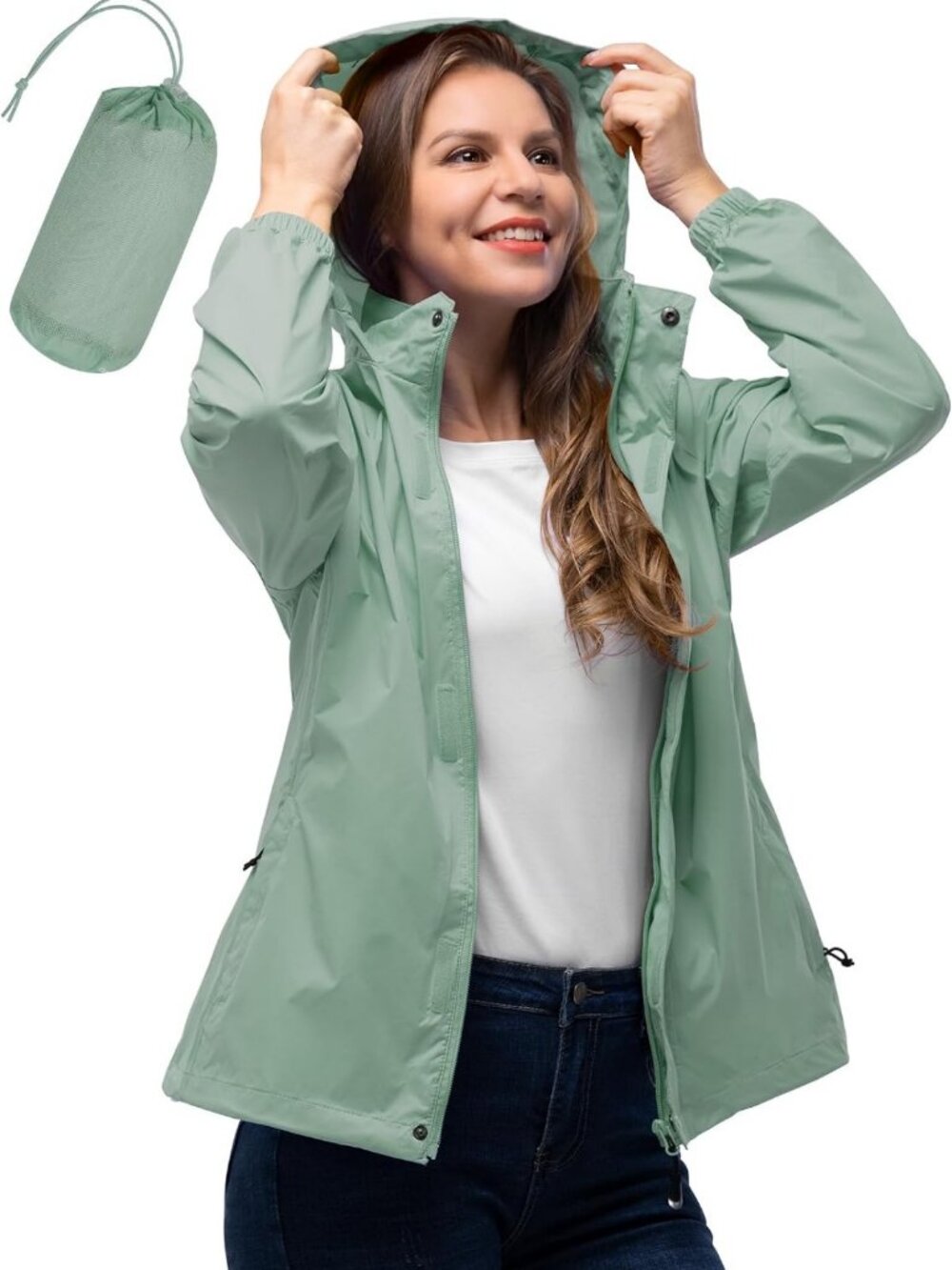 Lightweight Waterproof Women's Rain Jacket - Packable & Stylish for All Weather